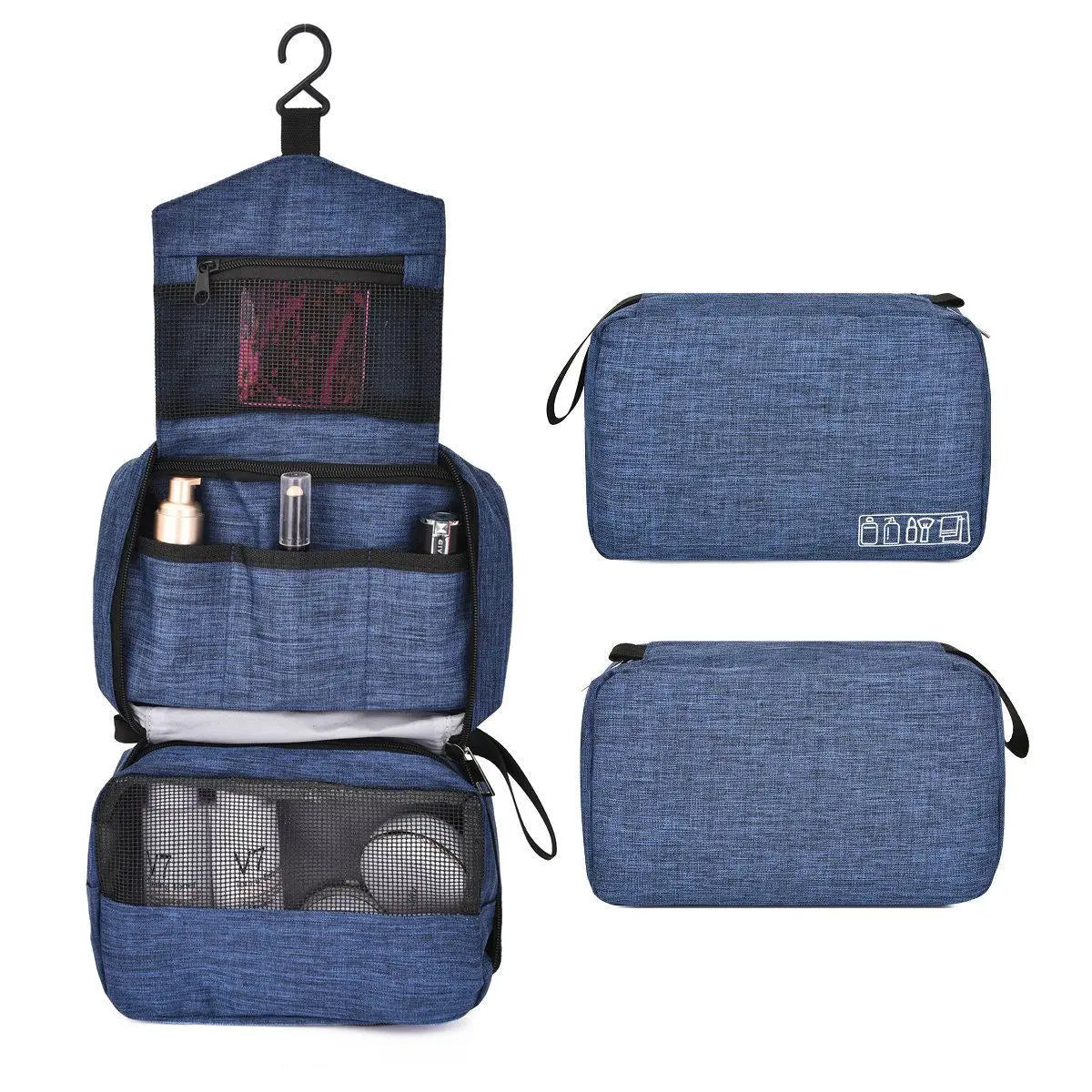 BAGSPRITE Trousse De Toilette Homme Voyage – Grande Pochette Marron Résistante à L'eau – 24x12x18 Cm, Double Ouverture