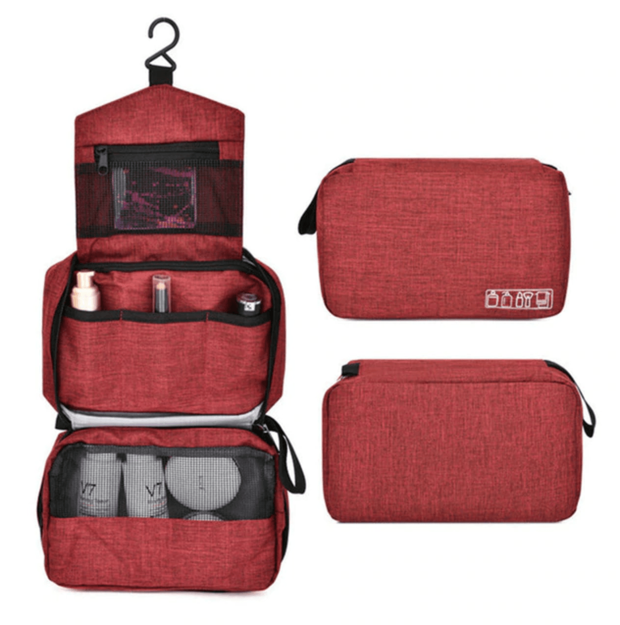 trousse de toilette rouge travelbasics