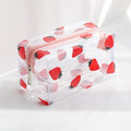 trousse toilette femme transparente fraises