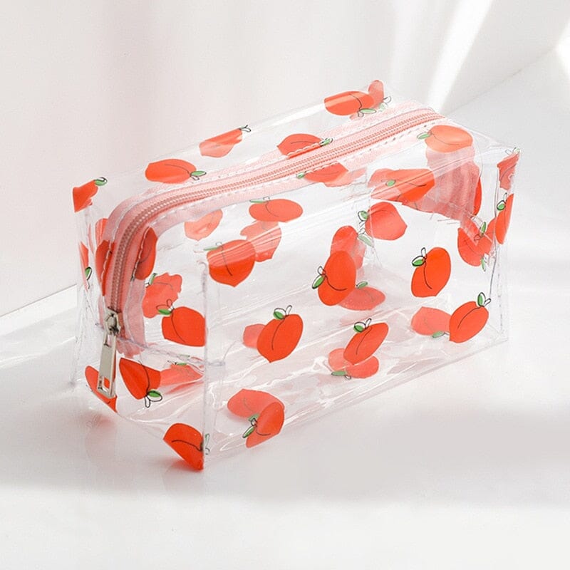 trousse toilette femme transparente peches